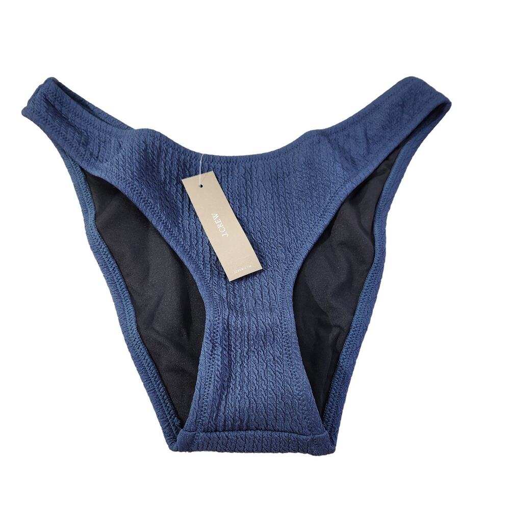 J. Crew Teal Textured Curved Waist Cheeky Bikini Bottom Swim NWT Womens S